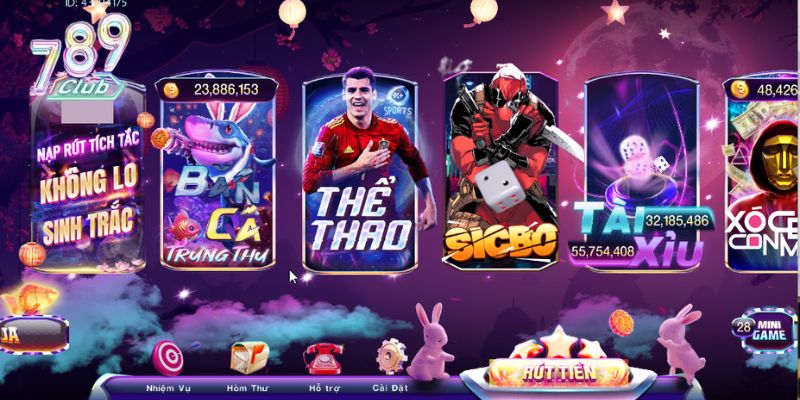 Giới thiệu 789Club – Cổng game đổi thưởng uy tín, cá cược lành mạnh 1 Giao diện cổng game bài 789Club