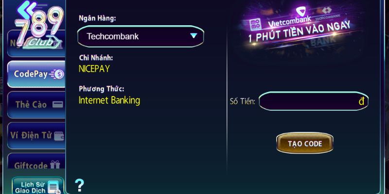 Hướng dẫn nạp tiền 789Club với 5 phương thức đầy đủ nhất 3 Người chơi cần cung cấp thông tin chính chủ tại biểu mẫu nạp tiền