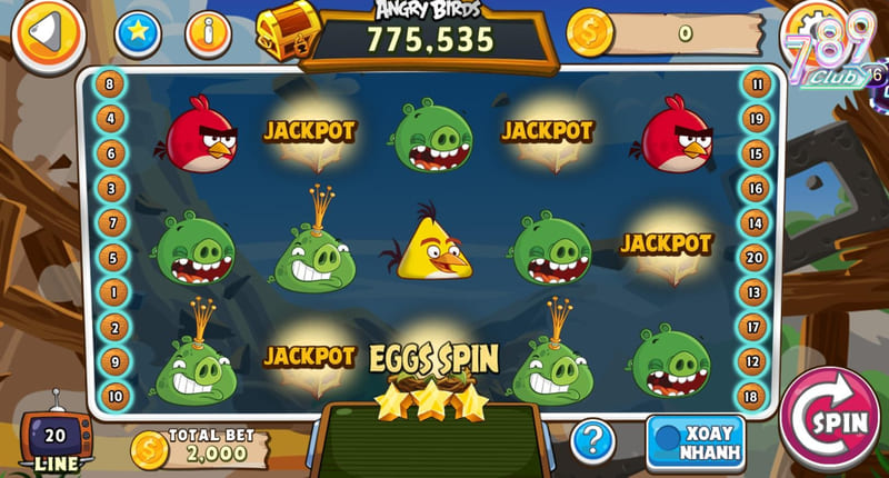 Review chi tiết Angry Birds Slots - Đánh giá từ A đến Z 3 Xác định mức cược trước khi tiến hành quay hũ